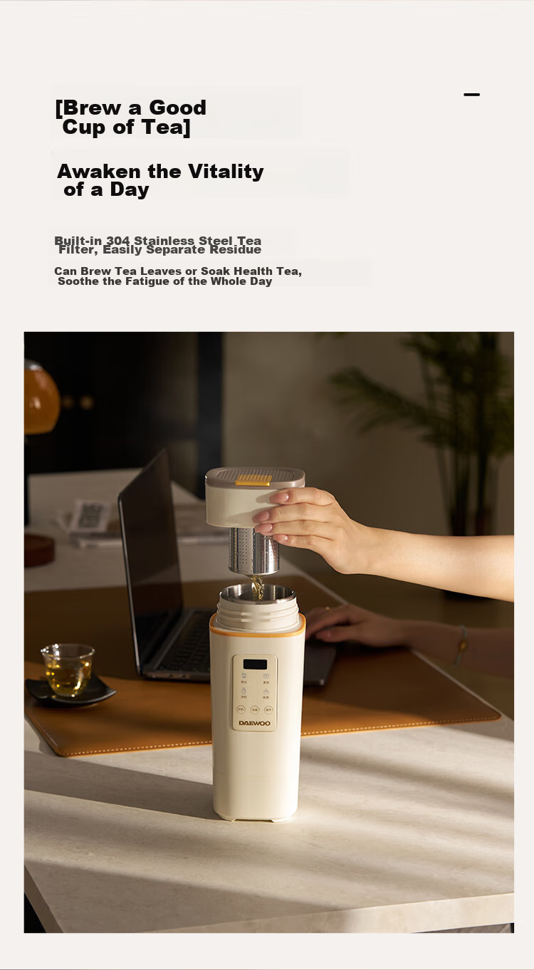 DAEWOO [National Day Outing] Portable Electric Kettle Travel Thermos Insulated Constant Temperature Baby Tea Electric Stew Cup 450ml D9PRO 15