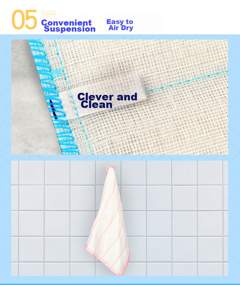 MIAOJIE Cotton Soft Cleaning Cloth, 30*30cm, 8-Pack, Kitchen Dishwashing Cloth, Highly Absorbent Wipe, Oil-Removing Household Cleaning Tool 5
