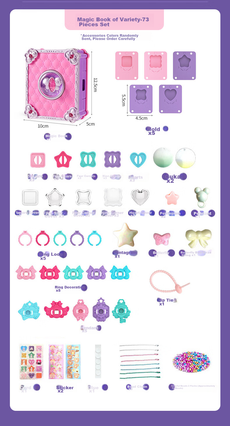 Dayanxiaowa Children's Sticker Machine, Guka Magic Box, DIY Handmade Stickers, Gemstone Rings, Toys for Girls Aged 3-6, Birthday Gifts 10