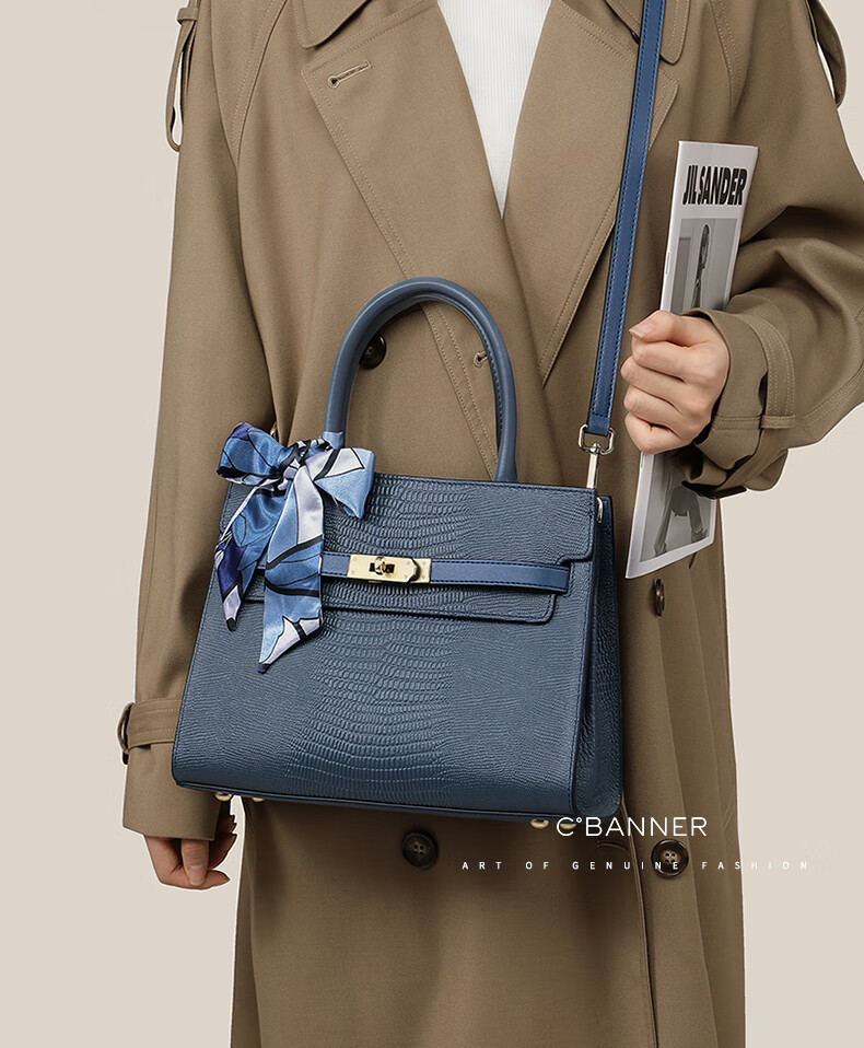 C.BANNER Top-Grain Leather Handbag for Women, Kelly Bag, Tote Bag, Shoulder Bag, Crossbody Bag, Practical Birthday And Mother's Day Gift for Mom 1