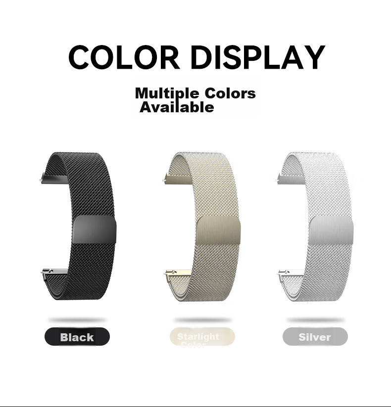 CangHua Compatible with Huawei Watch GT7 Strap, Suitable for GT6Pro/GT5/GT4/GT3/GT2/Watch6/5/4Pro/3/3Pro/Buds, Milanese Metal Magnetic Watch Band, Black 4