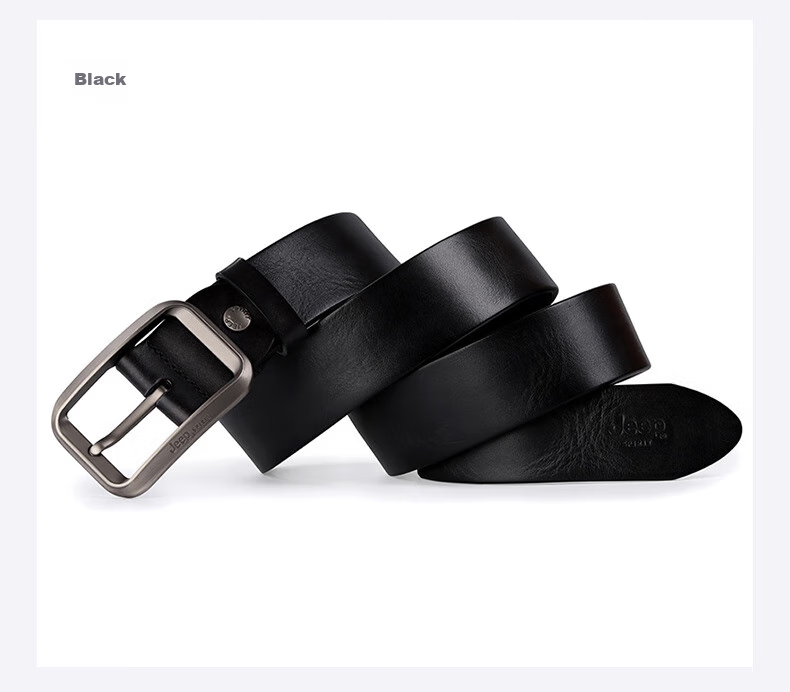 JEEP SPIRIT Men's Belt, Top-Grain Leather, Fashionable Pin Buckle, Suitable for Young And Middle-Aged Men, Gift for Boyfriend, Husband, Father's Day Present 16