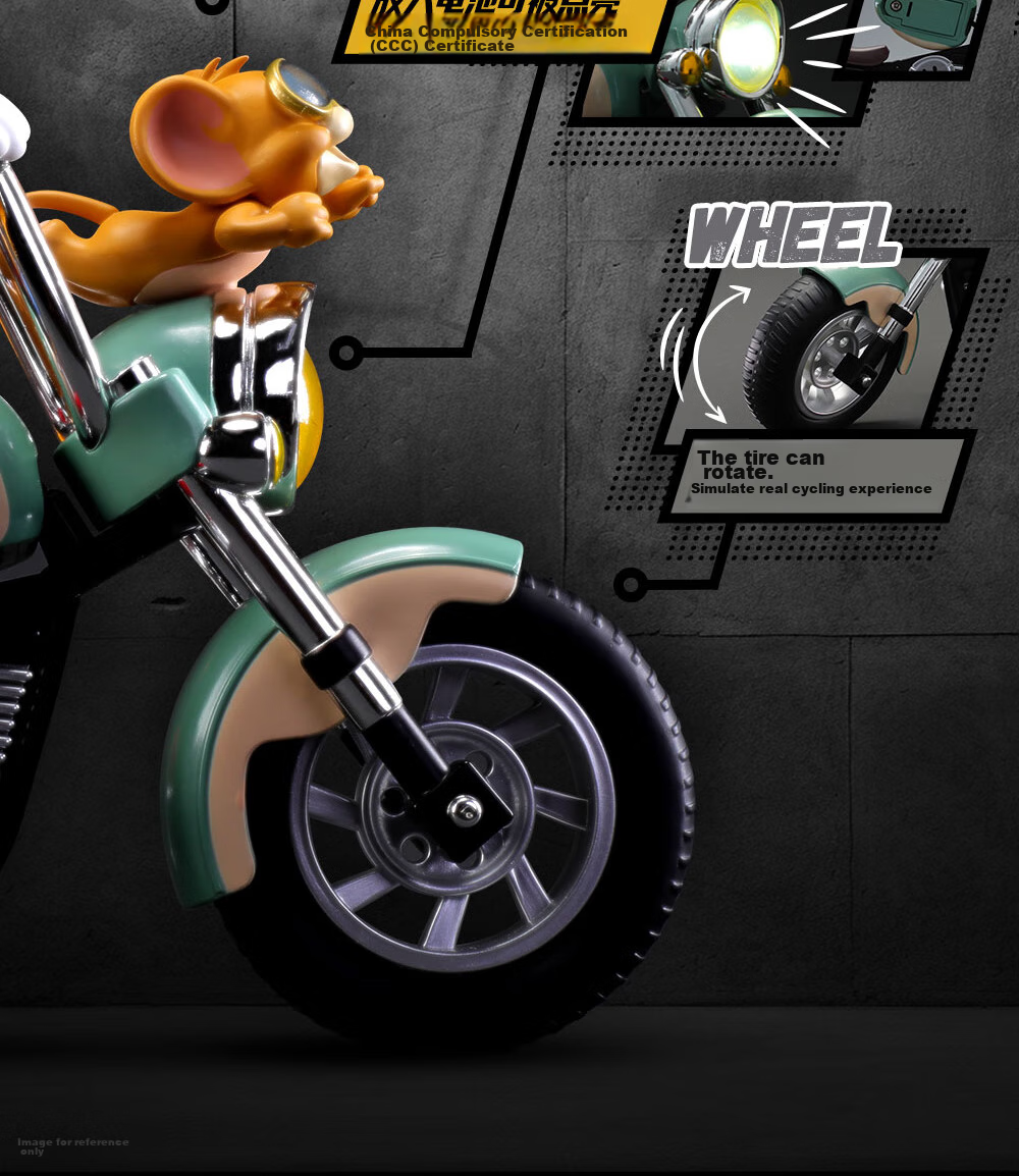 52TOYS TOM & JERRY Retro Motorcycle Action Figure, Trendy Anime Toy Decoration Gift 5