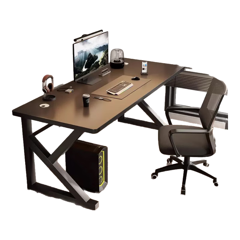 Huakaizhixing Computer Desk, Desktop Home Gaming Simple Desk, Office Desk, Study Table, Game Table BGZ723, 1 Meter Black