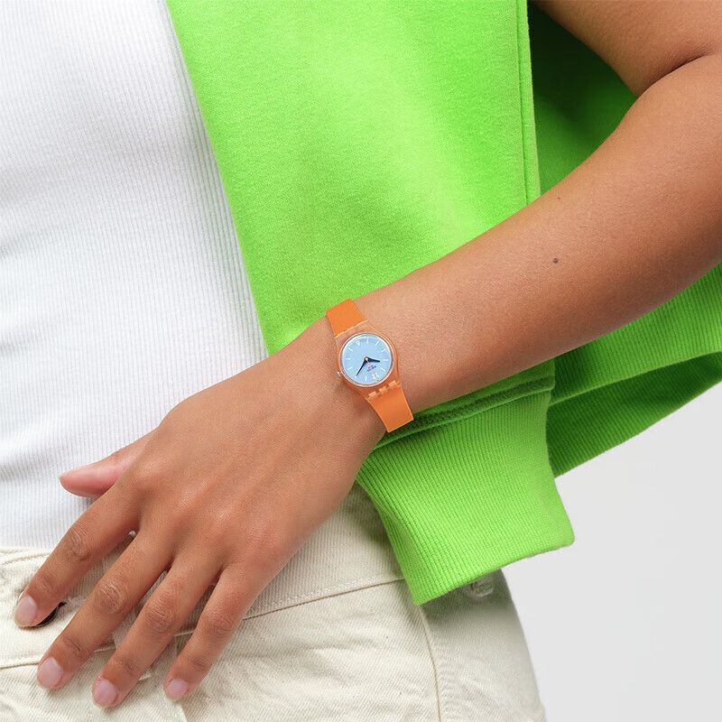 Swatch Swiss Watch, Compact Quartz Watch for Middle And High School Students' Exams, Gift for Girlfriend, Holiday Present, Sky Daw