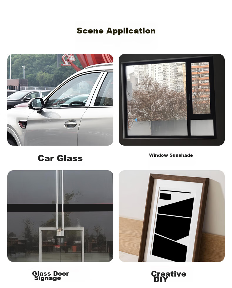 Mileqi Opaque Window And Door Glass Sticker, Light-Blocking, Heat Insulating, Anti-Peeping Sticker, Black, 50mm Wide, 20m Long [1 Roll] 6