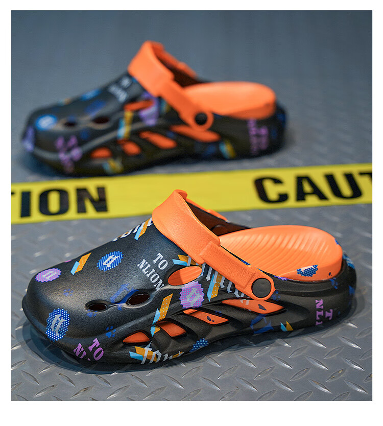TonLion Sandals for Men, Summer Hole Shoes, Men's Outdoor Slippers, Comfortable Closed-Toe Beach Shoes 8