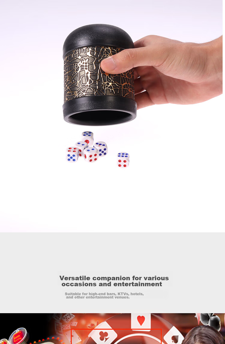Shenglv Dice Set with Dice Cups, Manual Dice Shaker, Bar Dice, Nightclub KTV Dice Shaker with 6 Colorful Dice 3