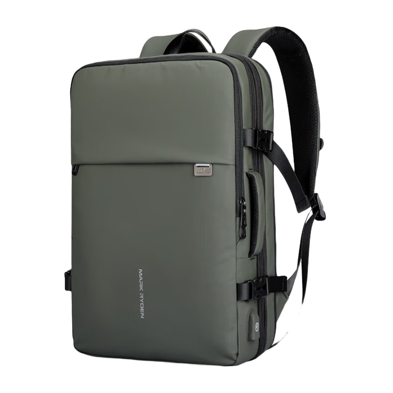 MARK RYDEN Men's Backpack, Expandable Capacity, Business Travel Laptop Bag, School Bag MR8057 Olive Gree