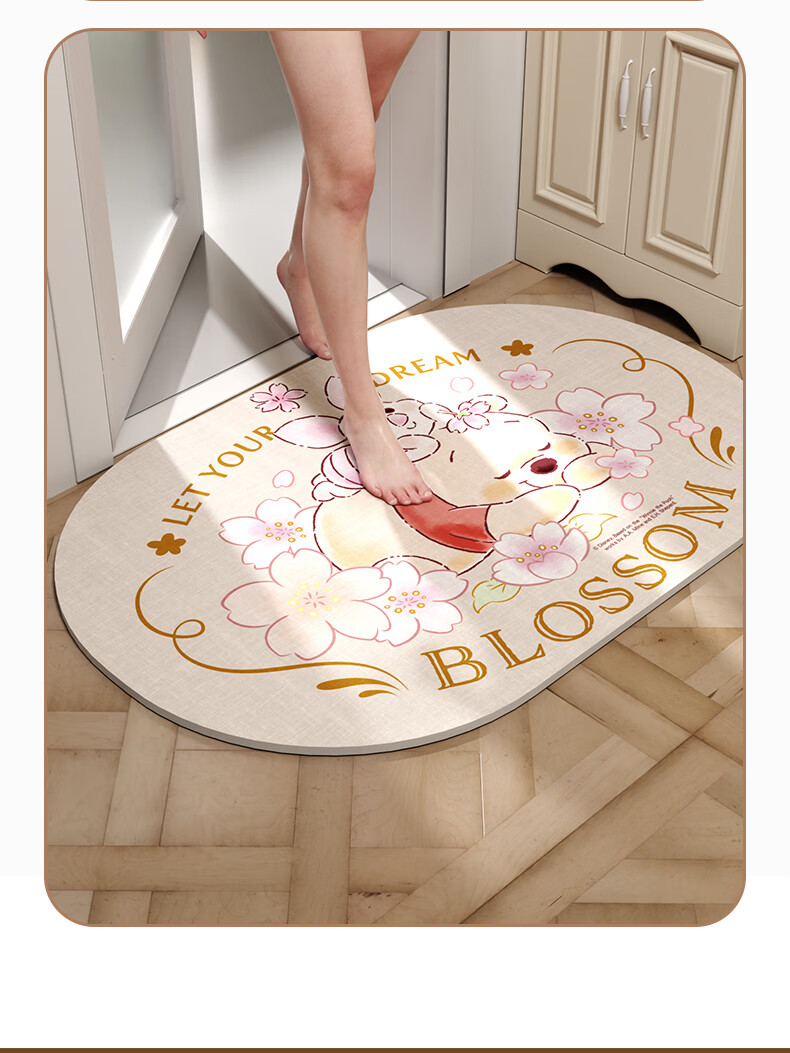 Disney Bathroom Non-Slip Quick-Dry Absorbent Diatom Mud Floor Mat Toilet Doorway Water-Absorbing Dry Foot Mat WN50 12