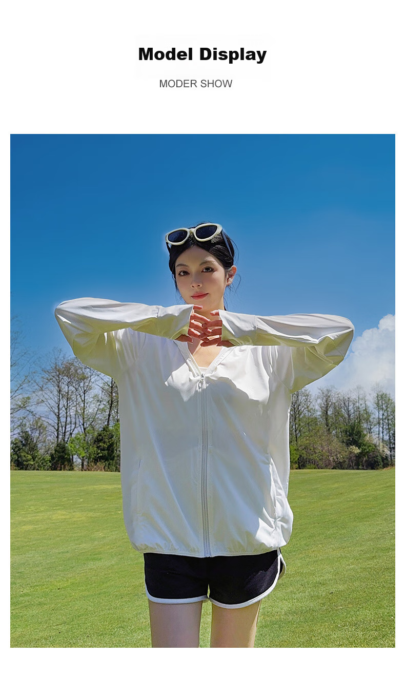 Langsha Sun Protection Clothing for Women, Summer Cool Ice Silk UV Protection Jacket, Breathable Quick-Dry Sports Outerwear 13