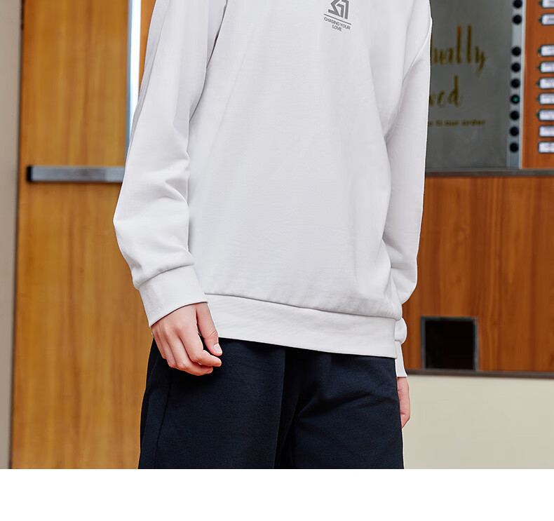 361° Children's Sweatshirt, Spring And Autumn, Boys And Girls 3-14 Years Old, Versatile School Sports Pullover Hoodie, Black, Size 170 11