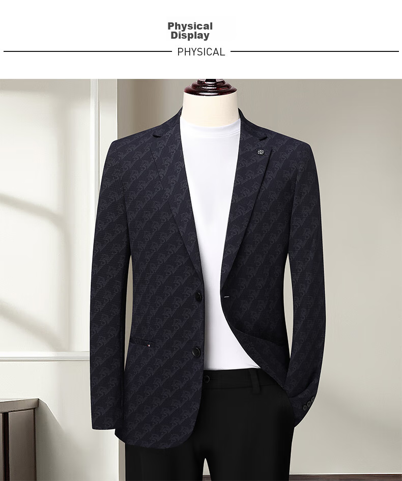 FIRS [High Elasticity, Wrinkle-Resistant] Men's Thin Suit Jacket, Business Casual Blazer for Young Professionals, Work Uniform Outerwear 13