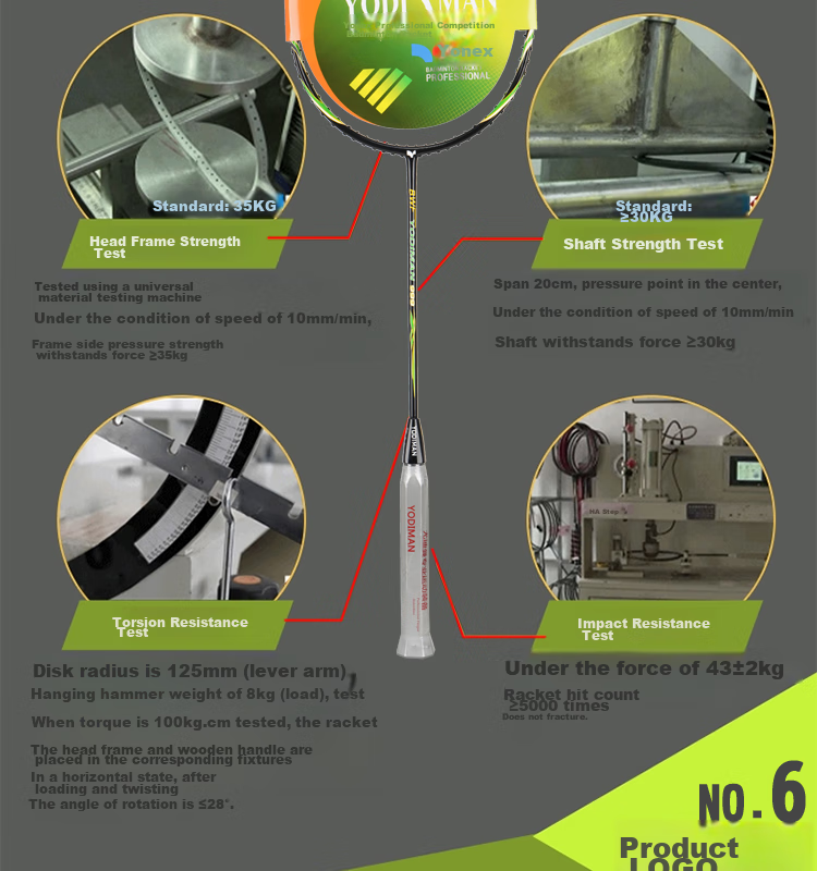 Yodiman 30-Pound Badminton Racket, Ultra-Light Full Carbon Fiber, Training And Competition, 999 Single Racket (Badminton Set) 12