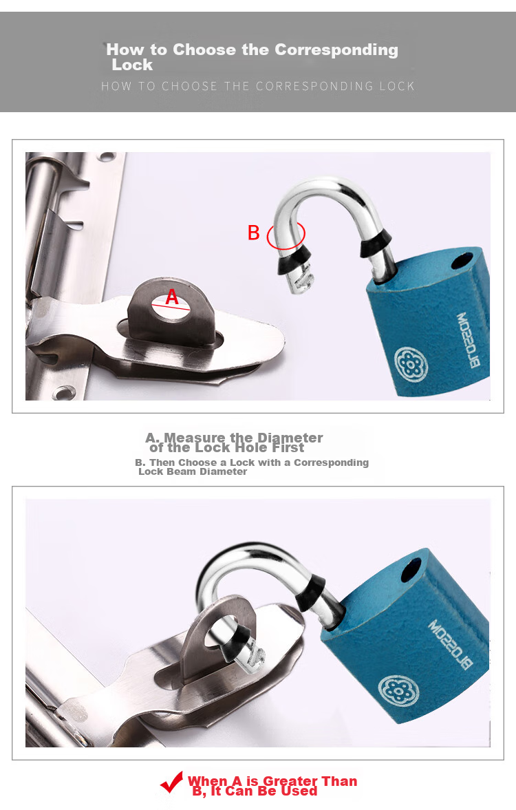BLOSSOM Master Key Padlock Door Lock Power Lock Distribution Box Lock BC2938-1 Blue 38MM One Key Opens Multiple Locks 4