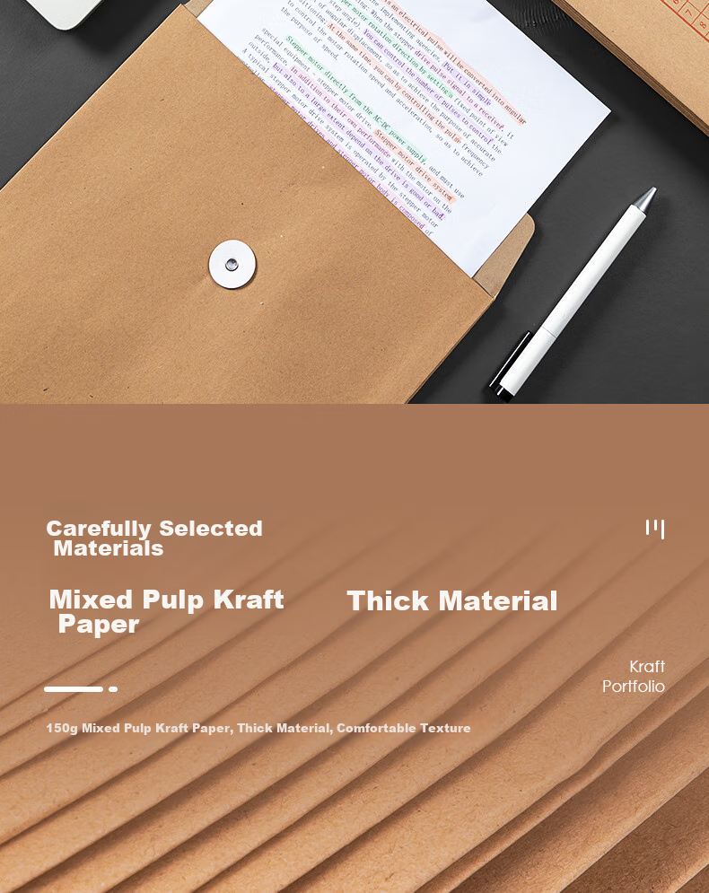 Deli [Super Popular] 50 A4 Side Width 3cm Mixed Pulp Kraft Paper File Folders, Corporate School Document Storage Protectors, Tender Book Contract Bill Organizer PP411-50 4