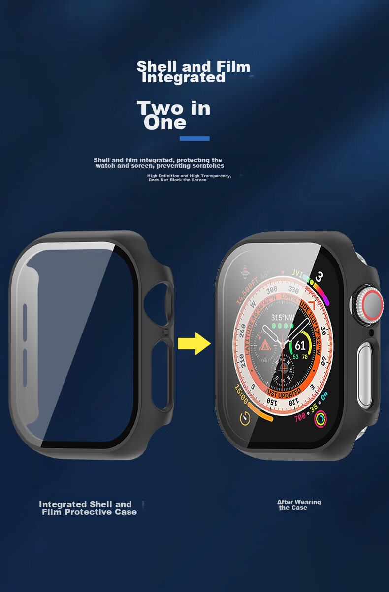 KMaxAI Compatible with Apple Watch S11 Protective Case, Tempered Glass Screen Protector, Integrated Case And Film for Apple Watch S10, IWatch S11 Protective Cover, 42mm Small Dial, Starlight 6