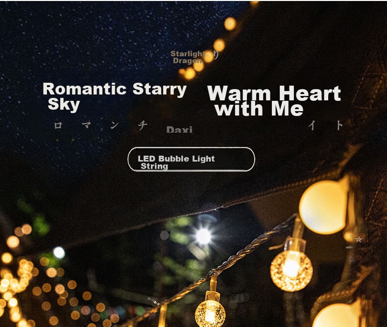 Abaoli LED String Lights Birthday Colorful Flashing Lights for Room Bedroom Dormitory Yard Outdoor Decoration Tent Camping Light Strip 1