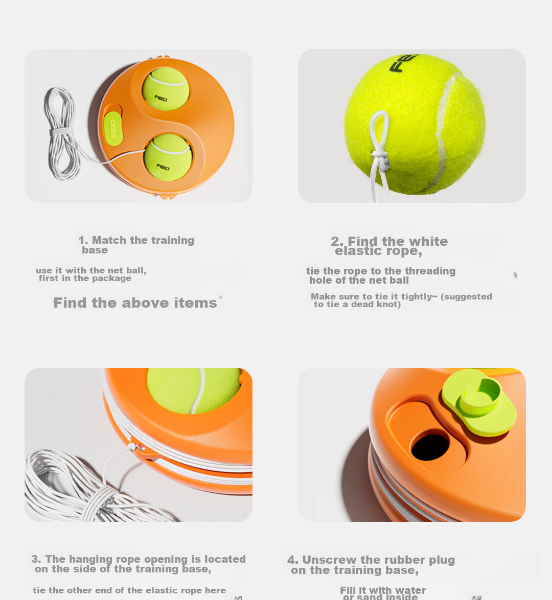 FEIERDUN FED Tennis Racket, Tennis Training Device, Stringed Rebound Ball, for Single Beginners, College Students, Children, Double Professional Set 25