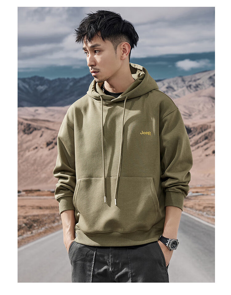JEEP Men's Hooded Sweatshirt, Heavyweight Hoodie Jacket for Men, Loose-Fitting Spring And Autumn Outerwear for Men in 2026 20