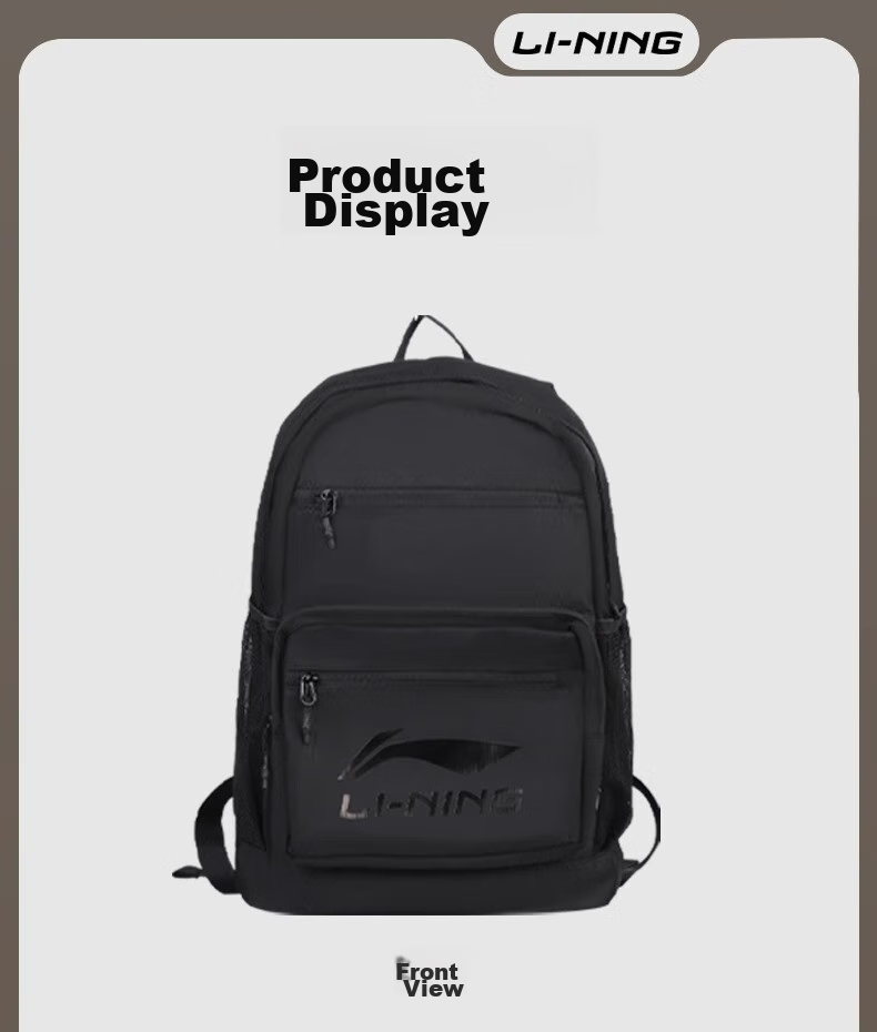 Li-Ning Backpack, Unisex School Bag with Large Capacity, for Middle And High School Students, College Students, Men's Laptop Sports Travel Bag 27