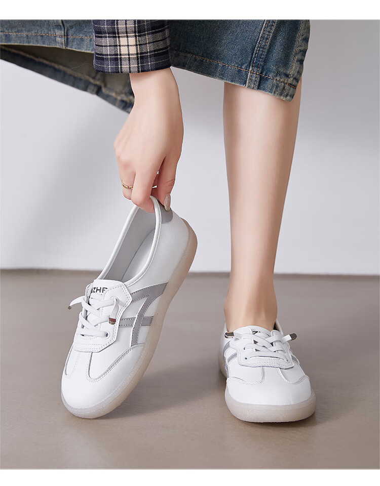 ZHR Casual Shoes, Lightweight And Breathable, Spring And Autumn Flat White Sneakers, Trendy Retro Training Shoes for Women, A67P, White And Blue, Size 37 13
