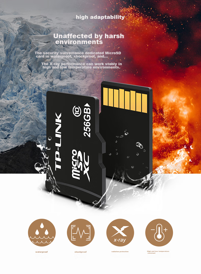 TP-LINK Video Surveillance Camera Dedicated Micro SD Storage Card TF Card, 256GB, TL-SD256 6