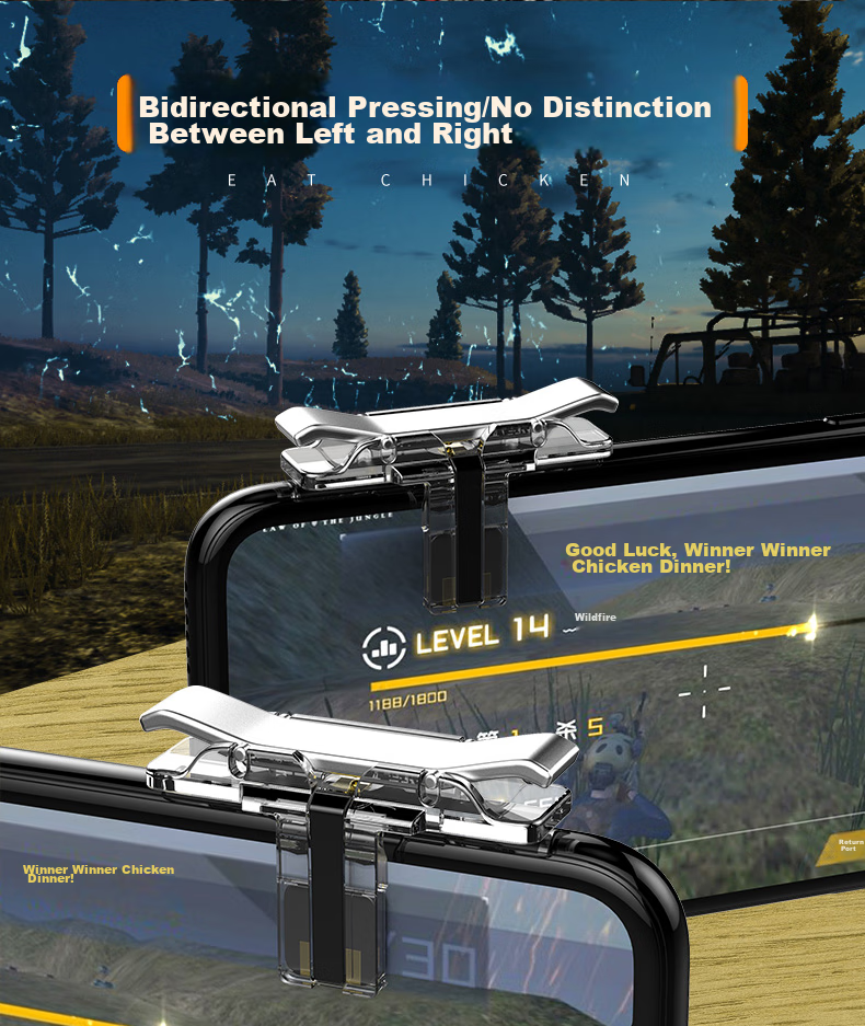 KMaxAI Peace Elite Aiming Assist, Automatic Gun Pressing, Four-Finger Mechanical Buttons, Quick Response, Mobile Game Peripheral GMAJ-XJT Gaming Assist Butto 2