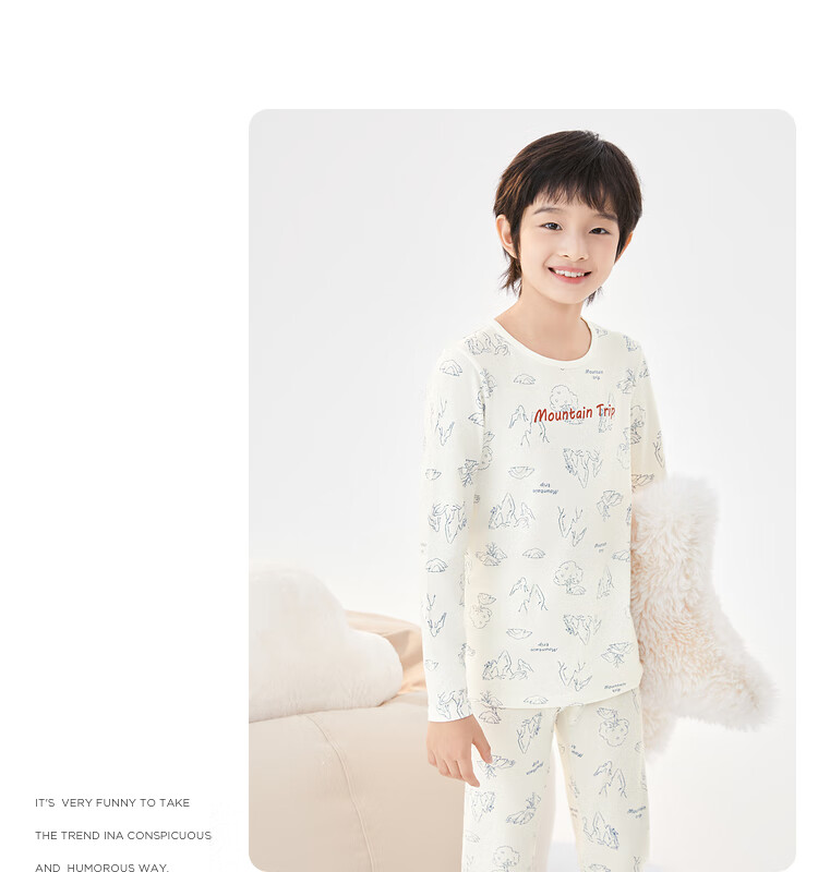 BALABALA Girls' Cotton Thermal Underwear Set Autumn Long Johns for Children Kids Sleepwear 209925169004 8