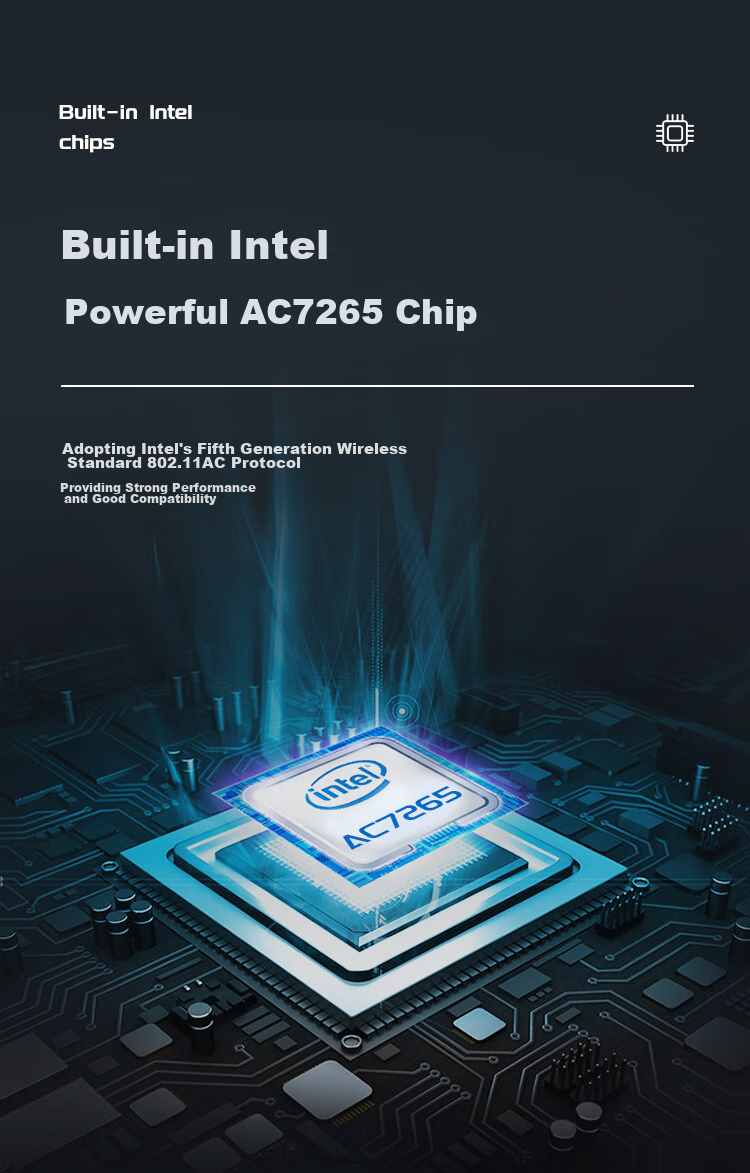 EB-LINK Intel 7265 Chip PCI-E Desktop Computer Built-In Wireless Network Card, WiFi 5 Dual-Band 1200M Gigabit Network Card, PCIE Gaming Desktop Computer Network Card 7