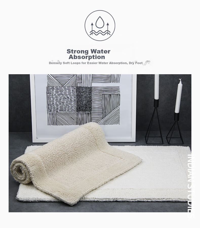 Amarelle Bathroom Mat, Dirt-Resistant Non-Slip Floor Mat, Light Camel Color (50*80cm) 8