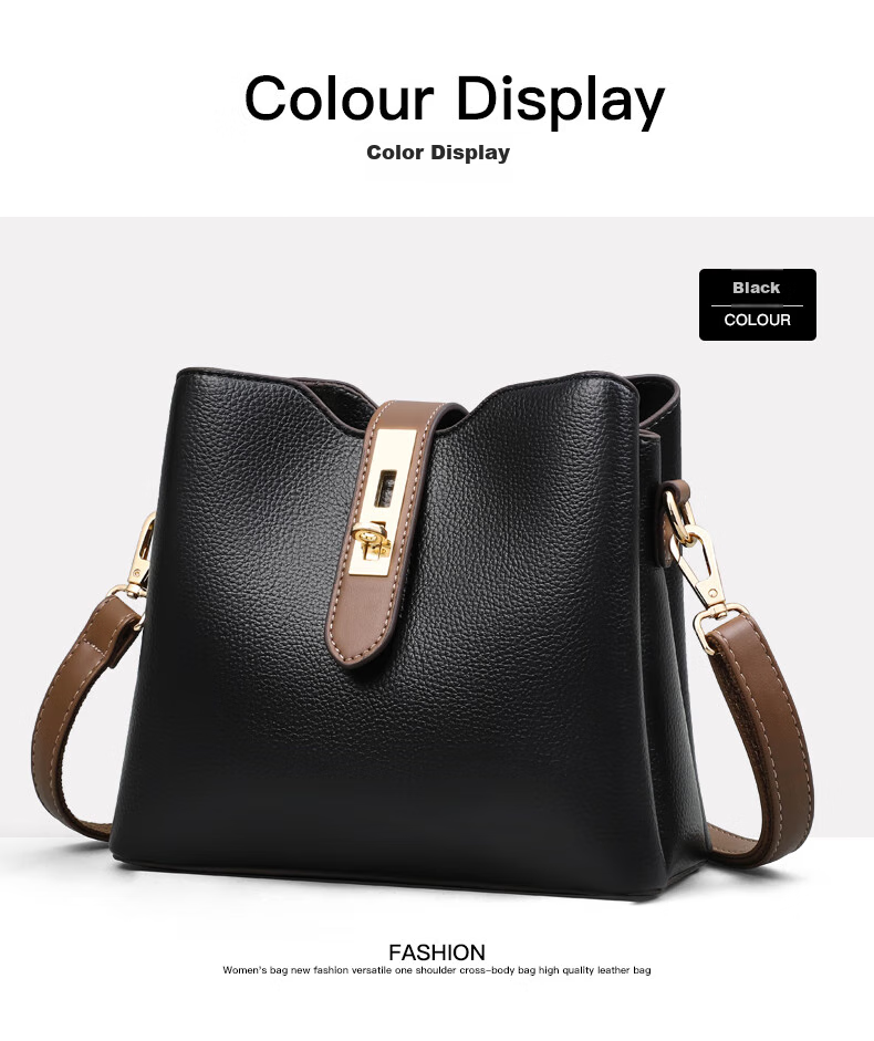 Viney Women's Handbag, Cowhide Crossbody Bucket Bag, Luxury Brand Shoulder Bag, Practical Birthday And Mother's Day Gift for Mom 21