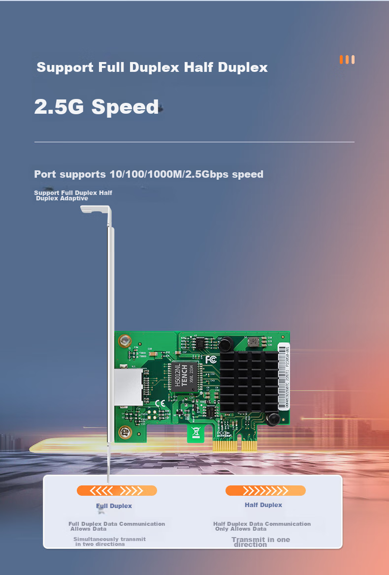 EB-LINK Intel I226 Chip PCIE to 2.5G Single-Port Network Card, Gaming Gigabit Desktop Computer Internal Wired Ethernet Adapter 8
