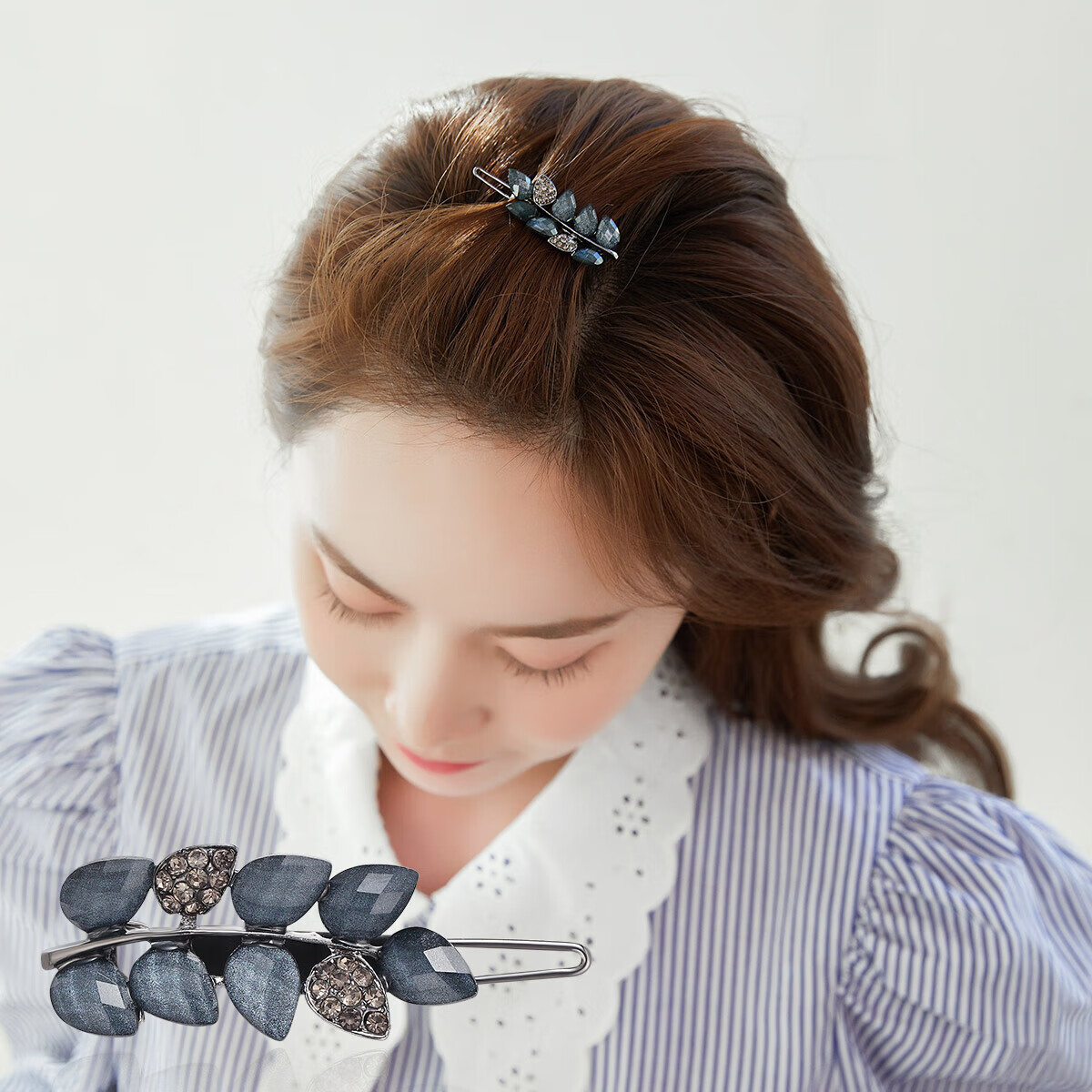 CHIMERA Leaf-Shaped Hair Clip, Duck-Bill Clip, Korean-Style Barrette, Bangs Clip, Hair Accessory, Women's Birthday Gift