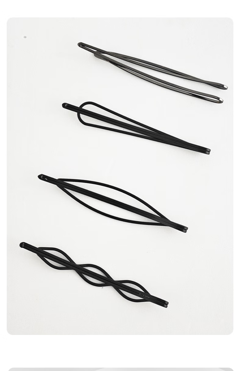 M2KA Invisible Side Hair Clips for Women, Bangs Hairpins, Hair Accessories for Back of Head, Minimalist Hair Clips, Black, 4 Pieces 4