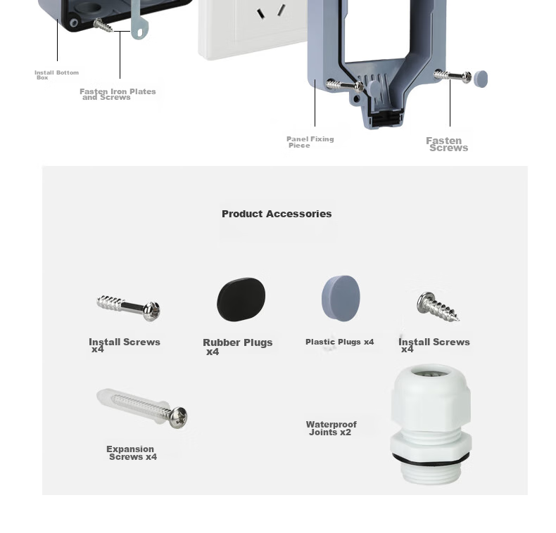 Xiya Waterproof Socket, Outdoor Bathroom, IP66 Waterproof And Dustproof, Heavy Rain-Resistant, Safety Protection, Three-Hole 16A High-Power Socket, Deepened Versio 15