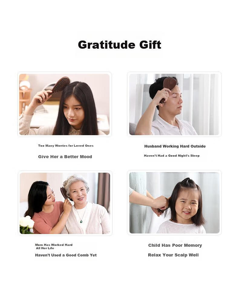 Chuxin Walnut Wood Comb, Air Cushion Comb, Massage Airbag Comb, Scalp Massage Comb, Gift Box, High-End Birthday Present, Premium Gift for Women, Wedding Gift, Mid-Autumn Festival Gift 12