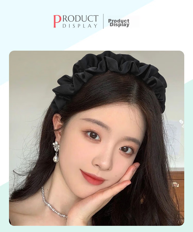 CHIMERA French Vintage Headband with High Crown, Pleated Satin Band for Face-Slimming And Outdoor Wear, Women's Hair Accessory, Mid-Autumn Festival Gift 11