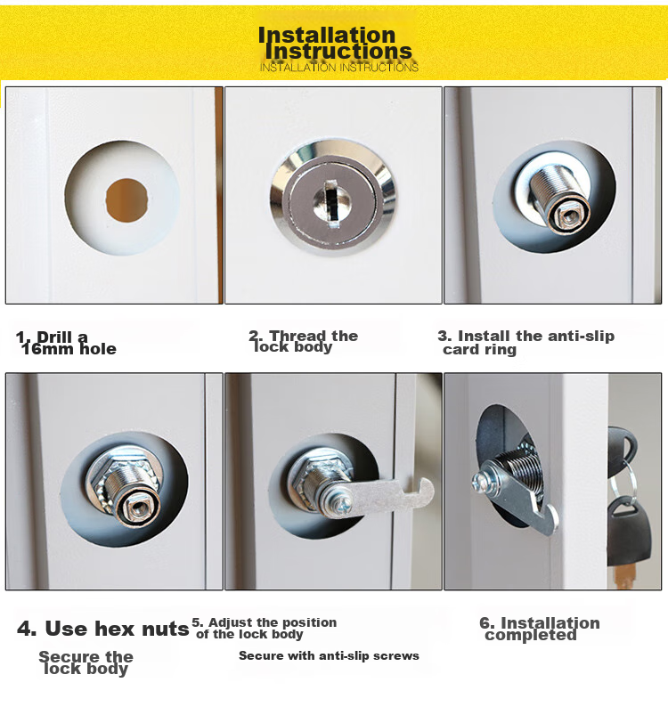 Fly.Globe Office Desk Drawer Lock Furniture Lock Bedside Table Lock Anti-Theft Blade Lock Cylinder FQ-A04 13