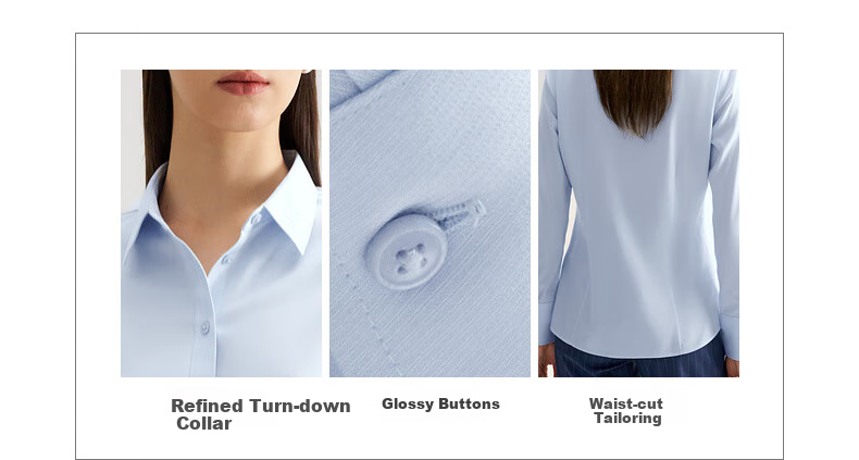 G2000 [With Free Bow] Women's Skin-Friendly Cotton Spring And Summer Long-Sleeve Shirt, White, Size 38 3