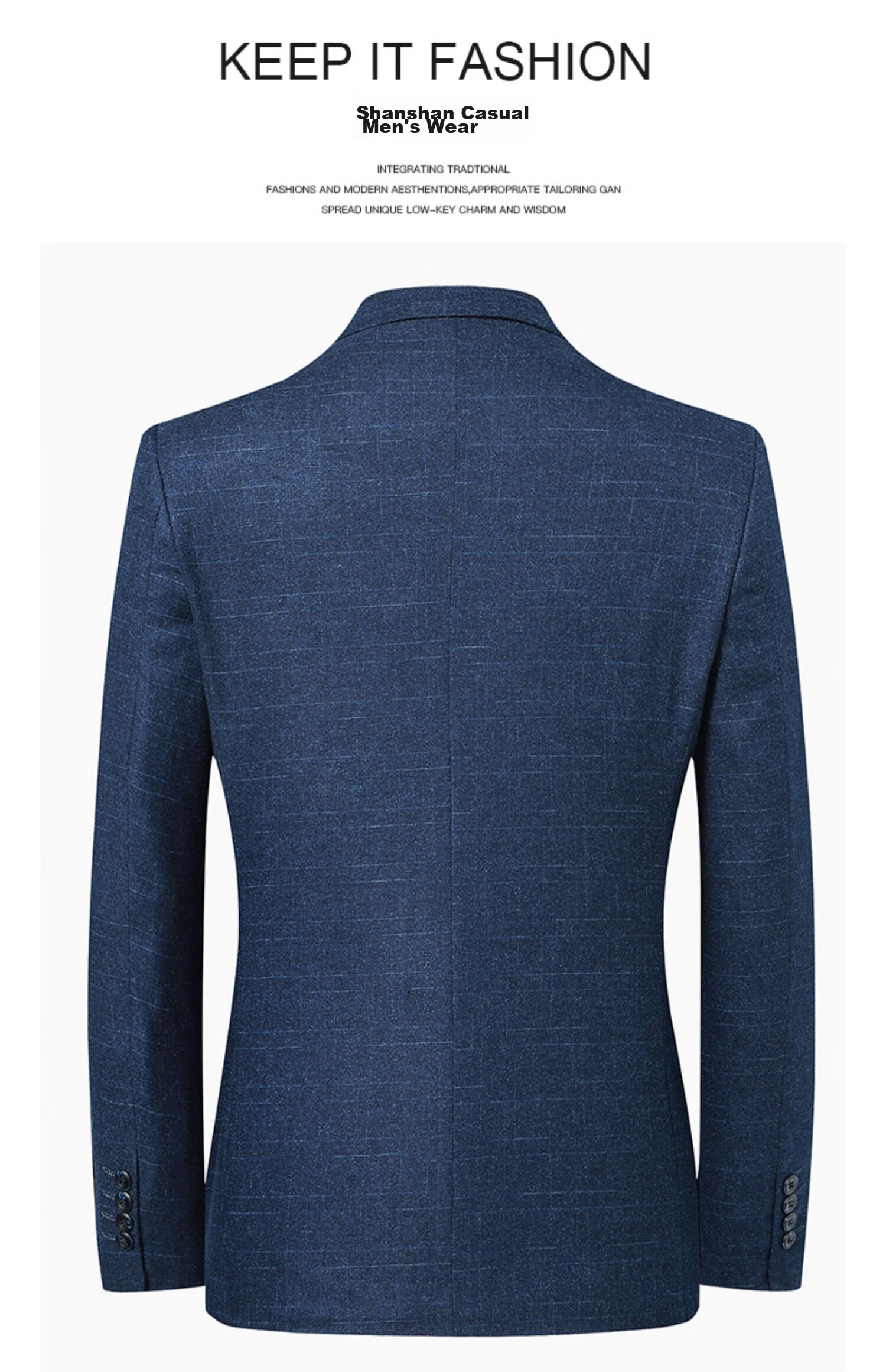 FIRS Men's Suit, Spring And Autumn Style, Business Middle-Aged Blazer, Casual Men's Single Suit Jacket, Formal Professional Wear Top, Suit 9836 Dark Blue 170 16