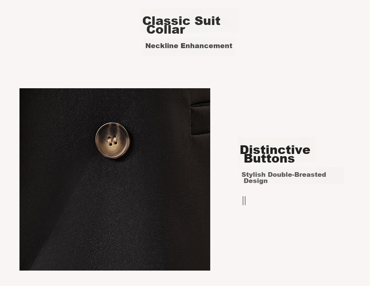 Chushen Short Blazer for Women, Versatile Double-Breasted Suit Jacket, Petite Short Coat Top S13JF453 Size 2XL 7