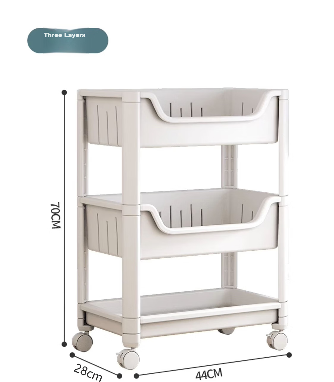 Shunyou Movable Cart Storage Rack, Floor-Standing, Multi-Functional for Snacks, Kitchen Vegetables, Books, Four-Tier SY-144 14