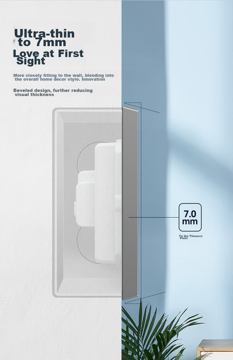 DELIXI Switch Socket Panel, 86-Type Panel, CD229, Three-Gang Switch, Triple-Gang Double-Control Switch, Space Gray Large Panel 8
