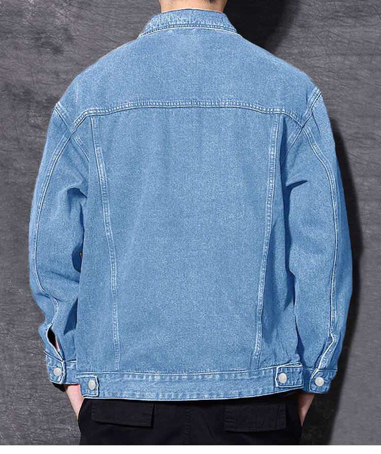 JEEP Men's Denim Jacket Autumn Winter Workwear Black Casual Shirt Blue L 7