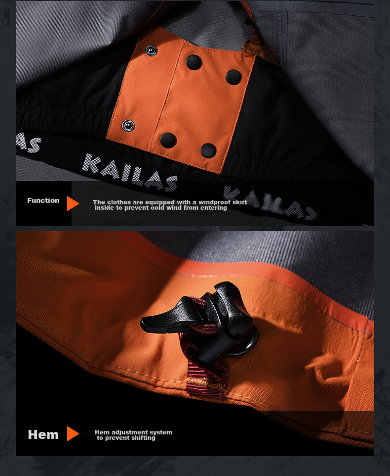 KAILAS Mont X All-Weather Hard Shell Jacket GTX Outdoor Windproof Waterproof Professional Mountaineering Jacket for Men and Women 30