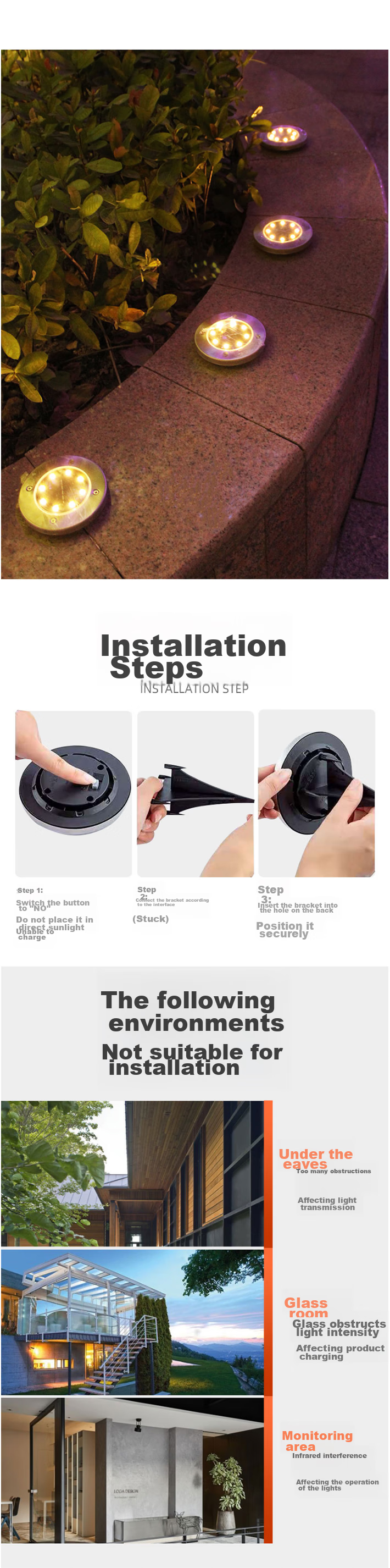 Shufujia Solar Ground Stake Light, Outdoor Lighting, Garden Light, Waterproof Home Use, Garden Villa Lawn Light, Landscape Light 2