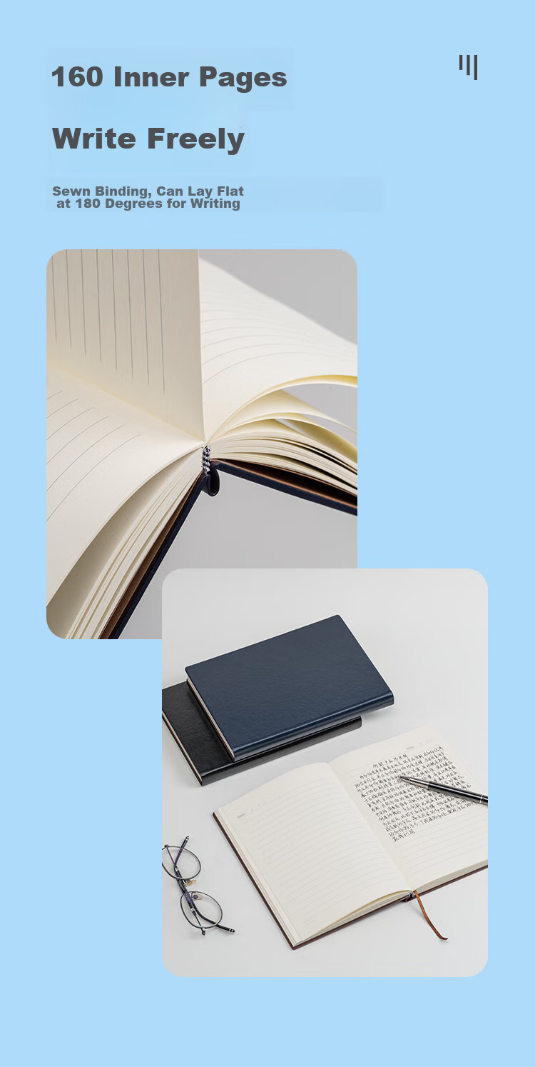 COMIX 18K/114 Sheets Business Leather Notebook B5 Journal/Notebook, Thickened Meeting Record Book, Classic Diary, Fashionable Office Supplies C5841 Black 5