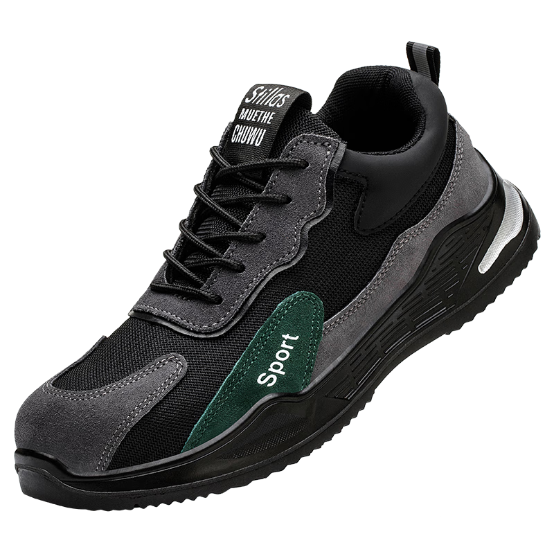 LAOGUANJIA Men's Safety Shoes, Breathable Steel Toe, Anti-Smashing, Anti-Puncture, Lightweight, Wear-Resistant Work Site Safety Shoes LG248 Size 45