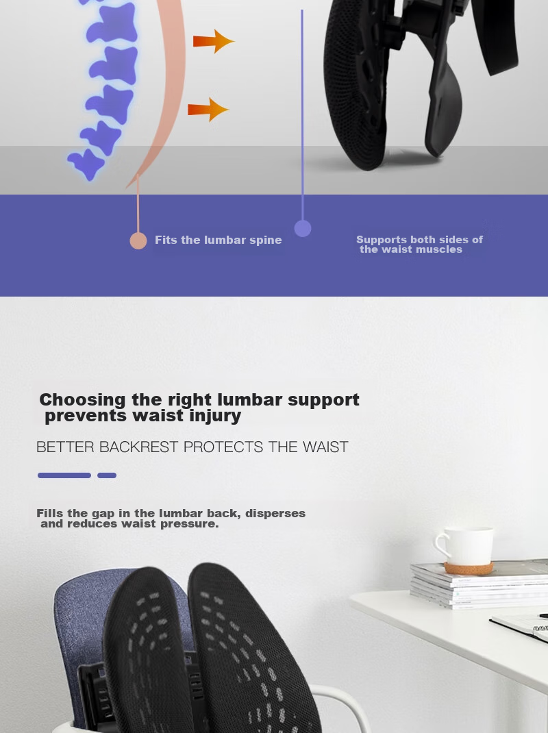 FOOJO Lumbar Support Cushion, Back Support Pad for Long Sitting, Ergonomic Seat Backrest Pad for Office And Car Use 10